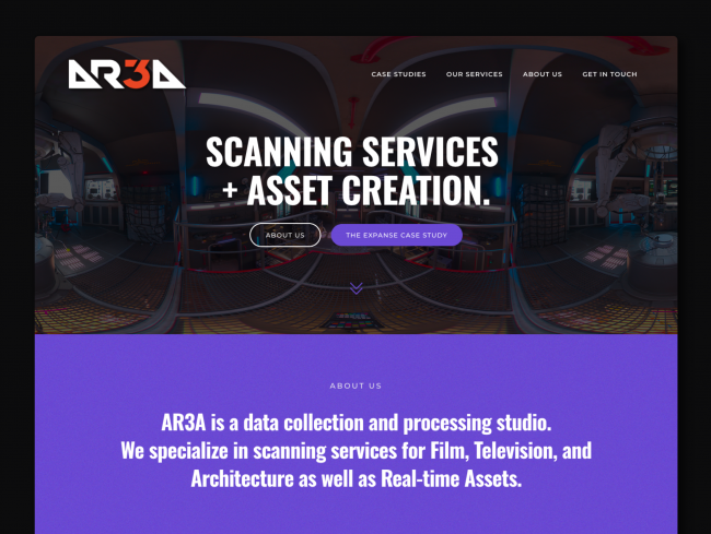 Ar3a Studio homepage tile